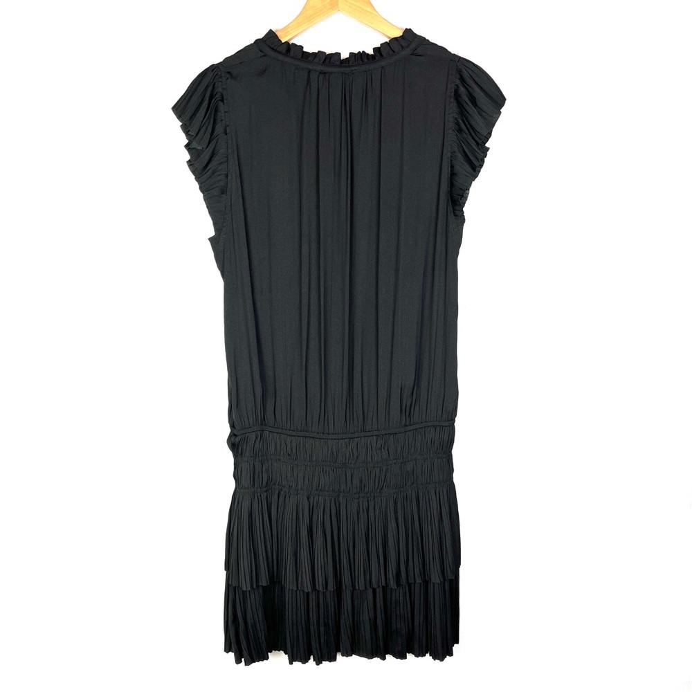Current Air Drop Waist Black Tiered Ruffle Zoey Mini Dress size medium - Picture 4 of 6